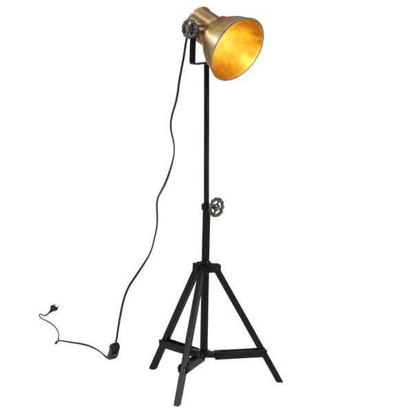 vidaXL grīdas lampa, 25 W, antīka misiņa krāsa, 35x35x65/95 cm, E27