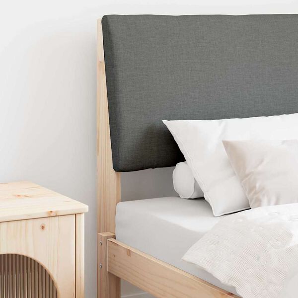 vidaXL Mīkstināts gultas galvgalis Tum&scaron;i pelēks 80 cm