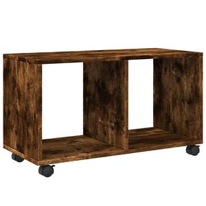 vidaXL plaukts ar riteņiem, ozolkoka, 72x33x42,5 cm, konstruēts koks