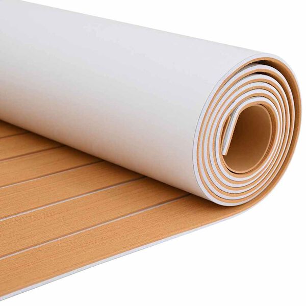 vidaXL Laivu grīdas segums Brūna un balta 240 x 60 cm EVA putas