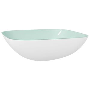 vidaXL izlietne, 42x42x14 cm, balts stikls