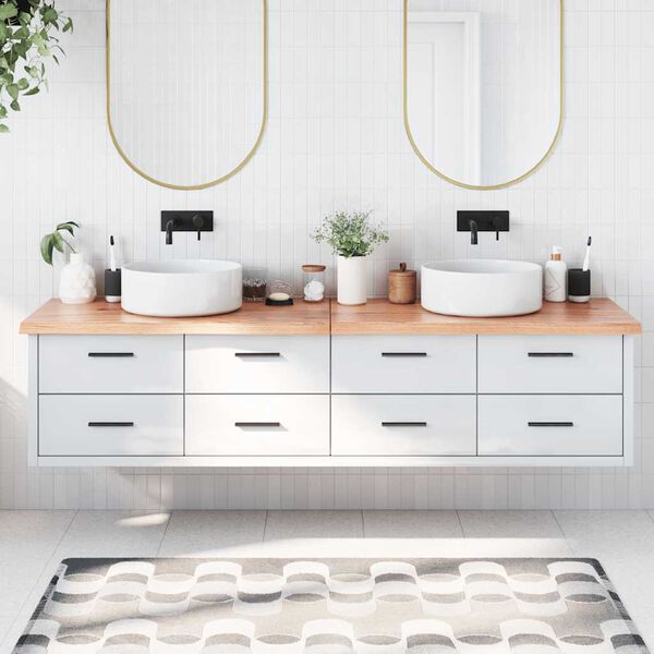 vidaXL vannasistabas letes virsma 200x50x(2-4)cm apstrādāts masīvkoks