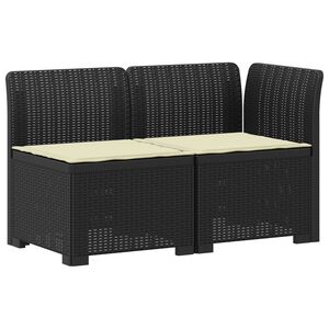 vidaXL 2-vietīgs dārzs dīvāns ar spilveniem Rattan izskatā PP