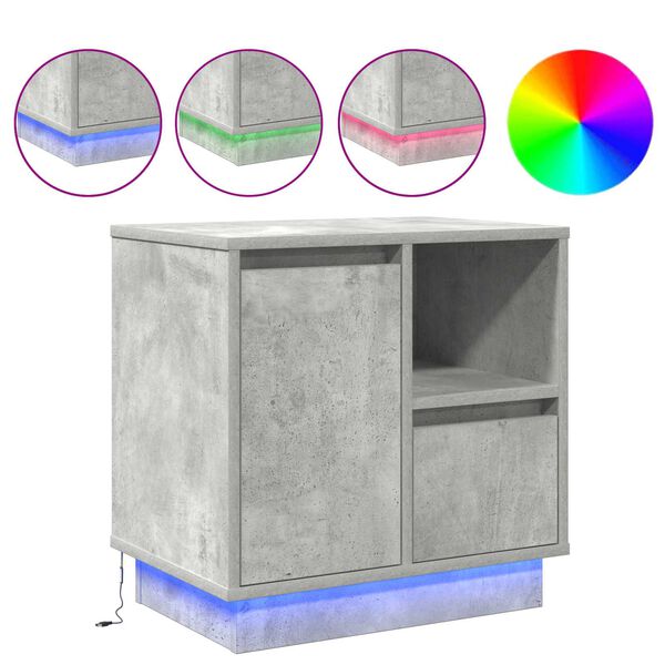 vidaXL Nakts skapītis ar atvilktni Betona pelēks 50 x 34,5 x 50 cm.