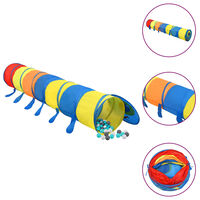 vidaXL rotaļu tunelis, 250 bumbiņas, 245 cm, poliesters, daudzkrāsains
