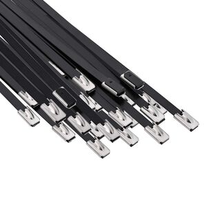 vidaXL Kabeļa saite 25 gab. 4,6 x 350 mm Melns