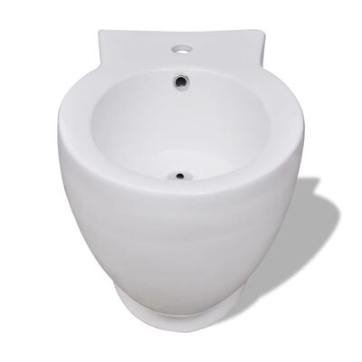 vidaXL tualetes pods un bidē, balta keramika