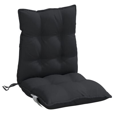 vidaXL dārza krēslu matrači, 6 gab., oksforda audum, melna