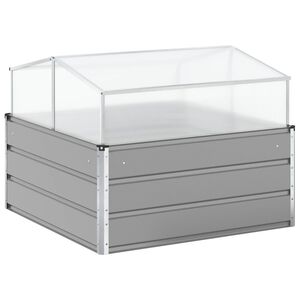 vidaXL Puķu kaste Gai&scaron;i pelēks 100 x 100 x 77 cm Cinkots tērauds