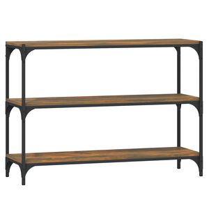 vidaXL grāmatplaukts, ozola, 100x33x70,5cm, inženierijas koks, tērauds