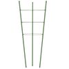 vidaXL dārza augu mietiņi ar 3 gredzeniem, 5 gb., zaļi, 45 cm, tērauds