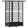 vidaXL Pacelta gulta ar treliem un jumtu Melns 124 x 40 x 121 cm PP