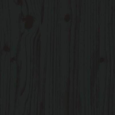 vidaXL sienas skapītis, melns, 80x30x30 cm, priedes masīvkoks