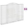 vidaXL arkveida gabiona grozi, 4 gb., 300x30x200/220cm, cinkota dzelzs
