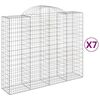 vidaXL arkveida gabiona grozi, 7 gb., 200x50x160/180cm, cinkota dzelzs