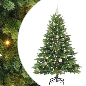 vidaXL Mākslīgā Ziemassvētku eglīte su 150 LED Zaļa 150 cm PE un PVC