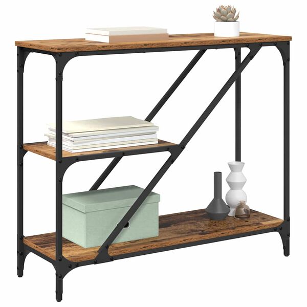 vidaXL Konsoles galds Vecs koks 88,5 x 30 x 75 cm Inženierijas koks