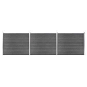vidaXL žoga paneļu komplekts, 526x146 cm, melns WPC