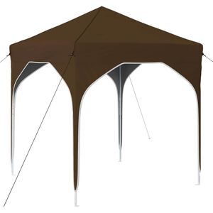 vidaXL Pop-up svinību teltis 194 x 194 x 245 cm Pelēkbrūna
