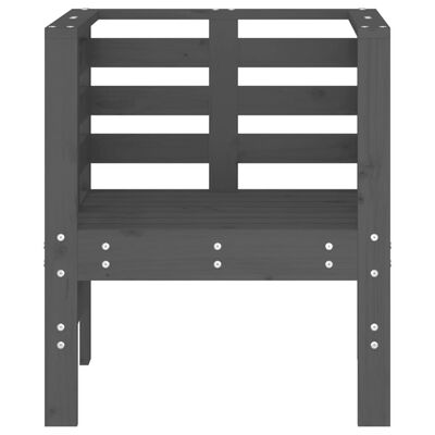 vidaXL dārza krēsli, 2 gab., 61,5x53x71 cm, priedes masīvkoks, pelēki