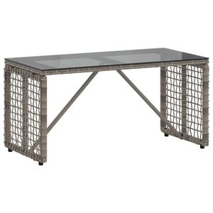 vidaXL Āra galds Pelēks un melns 80 x 40 x 40 cm PE Rattan un stikls