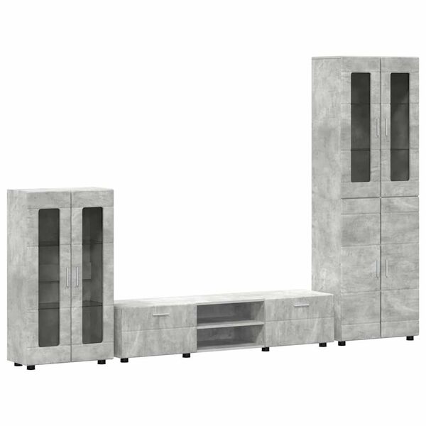 vidaXL TV skapī&scaron;u komplekts FLORIN Betona pelēks Inženierijas koks