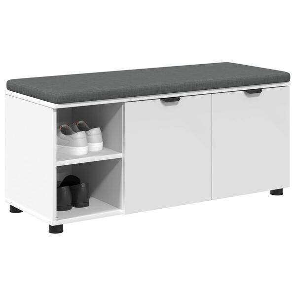 vidaXL Zāles sols ar spilvenu Vienkrāsains Balts 100 x 38 x 46 cm