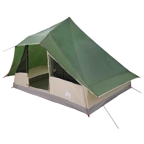 vidaXL Tipi telts ar jumtu Zaļa 364 x 281 x 257 cm tafta