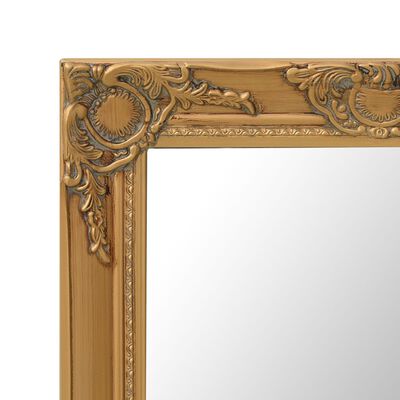 vidaXL baroka stila sienas spogulis, 50x80 cm, zelta krāsā