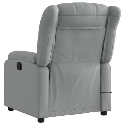 vidaXL elektrisks masāžas krēsls, atgāžams, gaiši pelēks audums