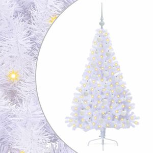 vidaXL Mākslīgā Ziemassvētku eglīte Balts 150 cm PVC un tērauds