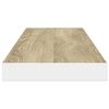 vidaXL sienas plaukti, 4 gab., balti, ozolkoka, 120x23,5x3,8 cm, MDF