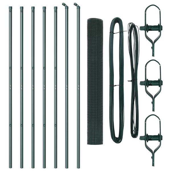 vidaXL Žoga āķis Zaļa 10 x 1,2 m (16 x 16 mm siets) Tērauds un PVC