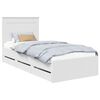 vidaXL Gultas rāmis ar atvilktni Balts 75 x 190 cm Inženieru koks