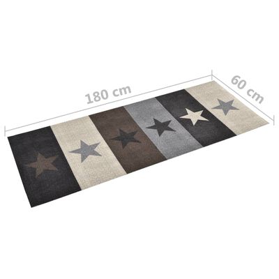 vidaXL virtuves paklājs, mazgājams, apdruka ar zvaigznēm, 60x180 cm