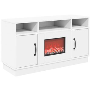 vidaXL Elektriskais kamīns Balts 100 x 33 x 55 cm Inženierijas koks