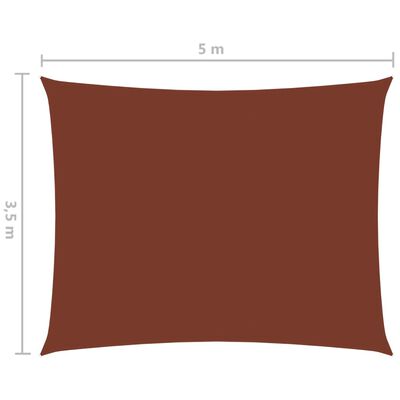 vidaXL saulessargs, taisnstūra, 3,5x5 m, sarkanbrūns oksforda audums