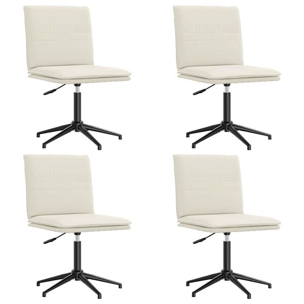 vidaXL virtuves krēsli, 4 gab., krēmkrāsas samts
