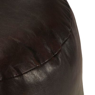 vidaXL pufs, tumši brūns, 60x30 cm, dabīgā kazas āda