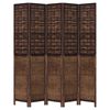vidaXL 5-paneļu istabas aizslietnis, tumši brūns, paulonijas masīvkoks