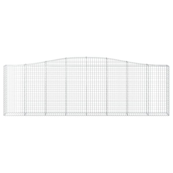 vidaXL arkveida gabiona grozi, 20gb., 400x30x120/140cm, cinkota dzelzs
