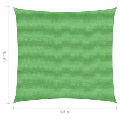 vidaXL saulessargs, 160 g/m², gaiši zaļš, 4,5x4,5 m, HDPE