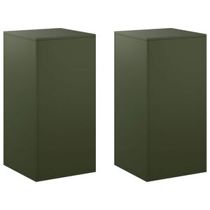 vidaXL Augu statīvs 2 pcs Olīvu zaļ&scaron; 40 x 40 x 80 cm Tērauds