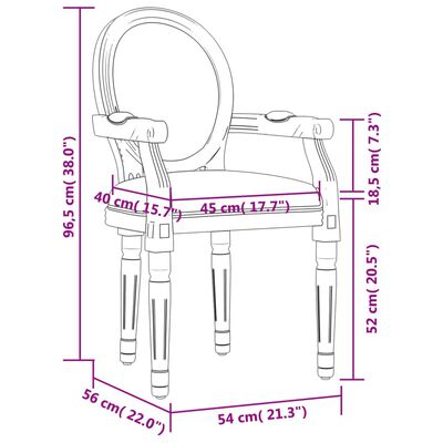vidaXL virtuves krēsls, bēšs, 54x56x96,5 cm, lins