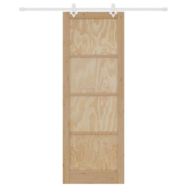 vidaXL Slīdošās durvis Brūna 83 x 232 cm Ciets priedes koks