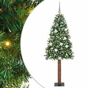 vidaXL Tievā Ziemassvētku Egle Zaļa 210 cm PVC un cietā priedes koks