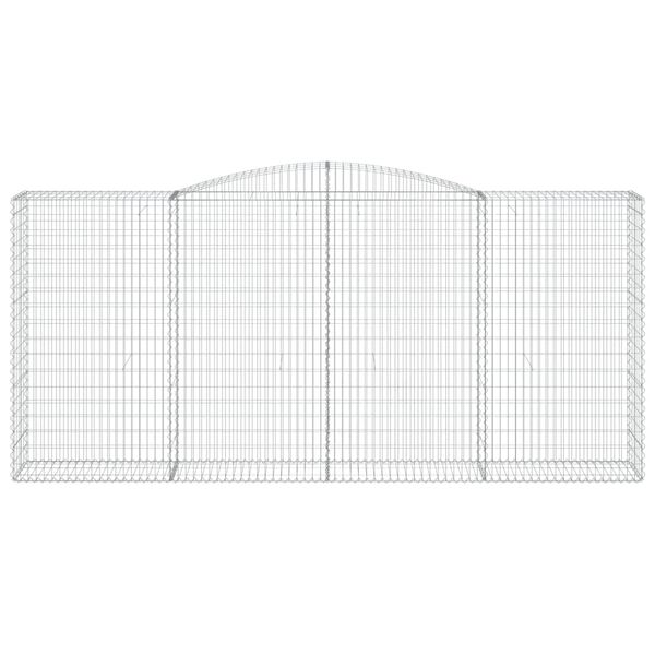 vidaXL arkveida gabiona grozs, 400x50x180/200 cm, cinkota dzelzs