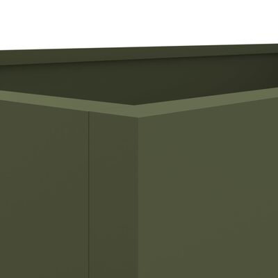 vidaXL puķu kaste, olīvzaļa, 62x40x39 cm, auksti velmēts tērauds