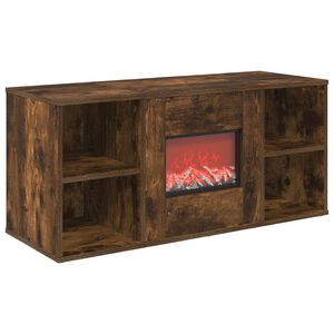 vidaXL Elektriskais kamīns Kūpināts ozols 100 x 37 x 45,5 cm