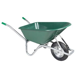 vidaXL Wheelbarrow Green 90 L 150 kg cinkots tērauds un plastmasa